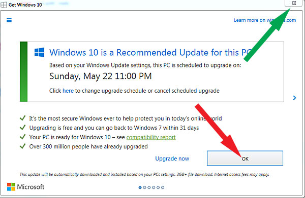 CLOSE the dialog