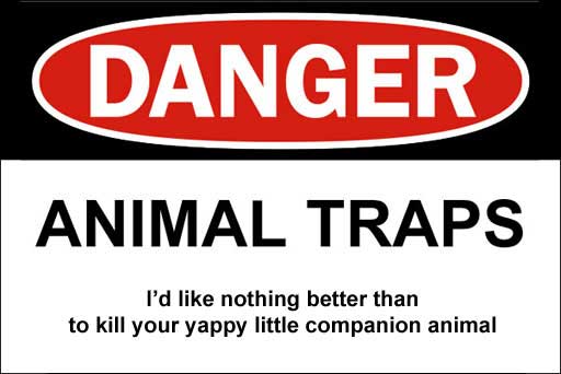 Danger Animal Traps Sign