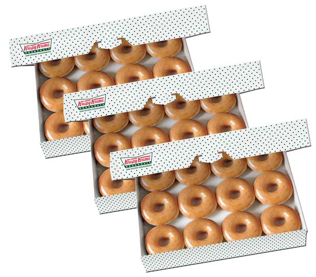 3 dozen Krispy Kremes