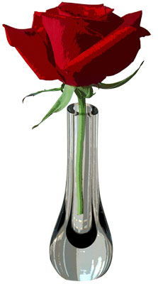 Rose in Crystal Vase