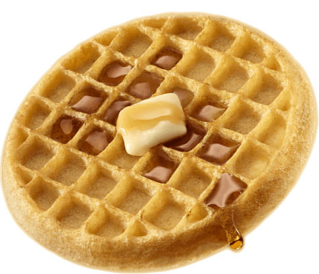 waffle with butter and syrup