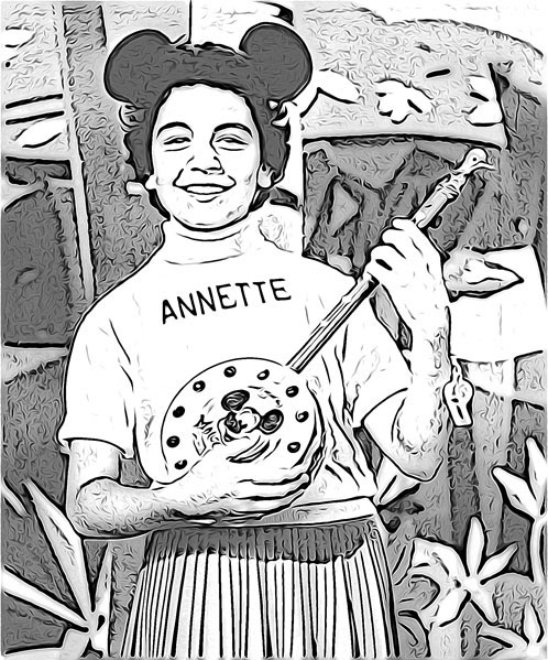 Annette Funicello with banjo on Disney