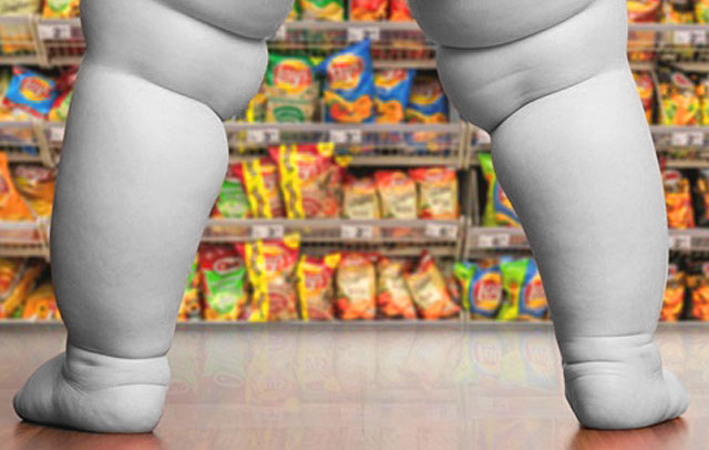 Fat baby before chips and junk
