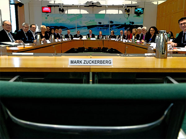 Mark Zuckerberg Blows Off international committee hearing in Westminster London
