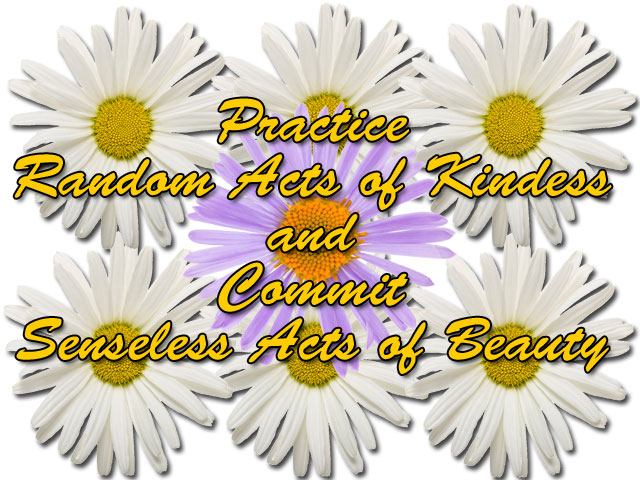 Practice Random Acts of Kindness and Commit Senseless Acts of Beauty