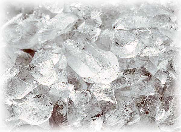 ice bath closeup