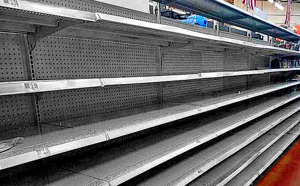 Empty Grocery Shelves