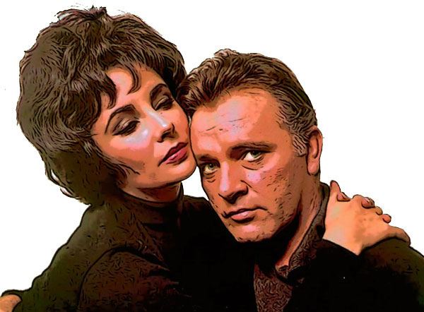 Elizabeth Taylor and Richard Burton in love