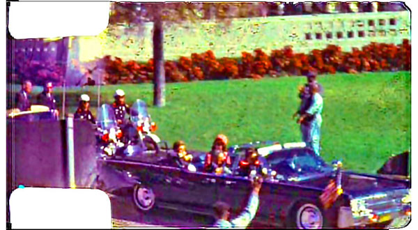 Frame from Zapruder film of Kennedy Assassination