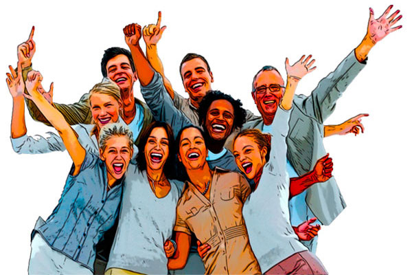People Acting Happy