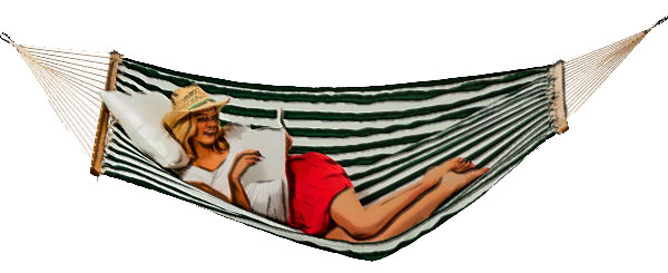 relaxing in a hammock