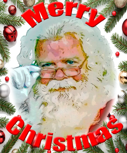 Santa Fred McCurdy Christmas Card