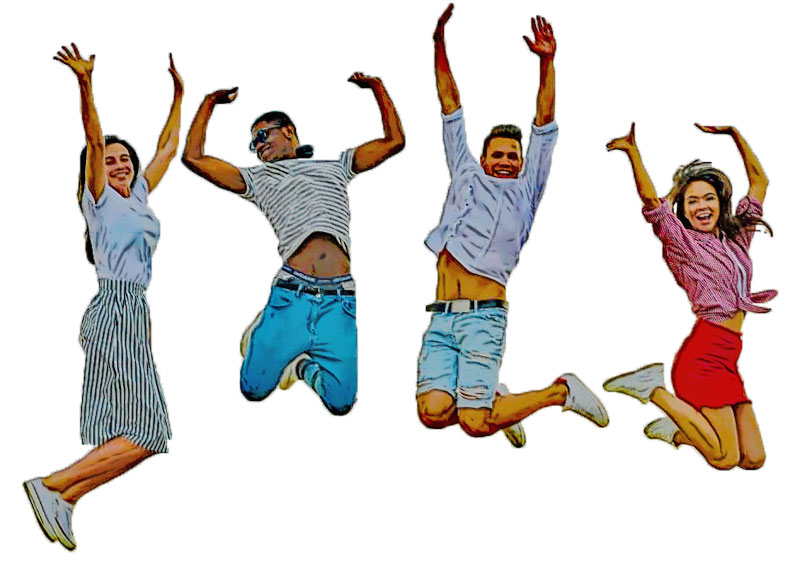 jumping for joy