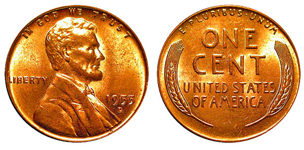 Lincoln Wheat 1955 US Cent