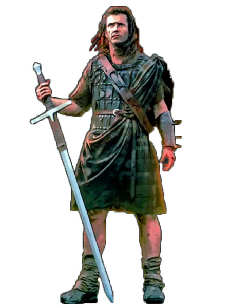 Sir William Wallace portrayed by Mel Gibson
