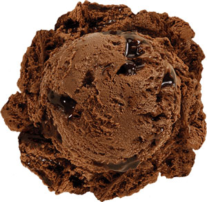 Chocolate ice cream scoop