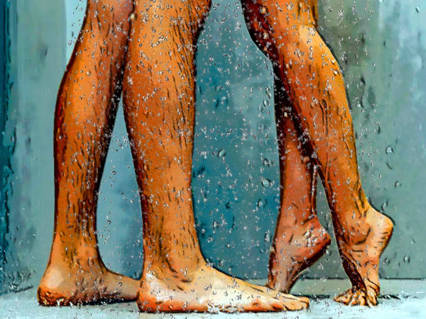 shower feet